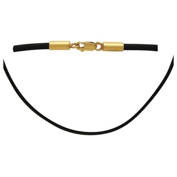 Колье с текстильным шнурком из желтого золота 585 пробы