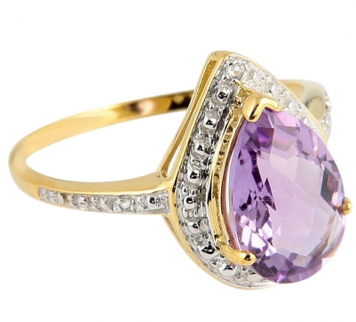 Кольцо из серебра 925 пробы с аметистами, топазом