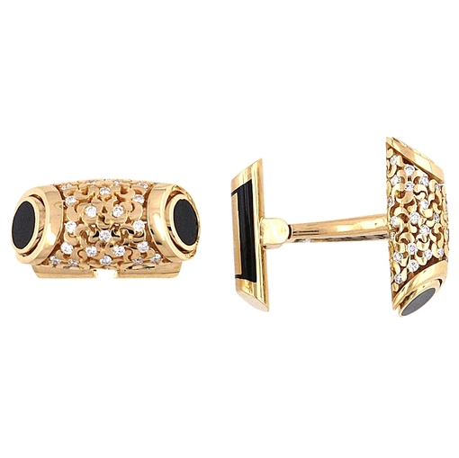 Запонки из комбинированного золота 750 пробы