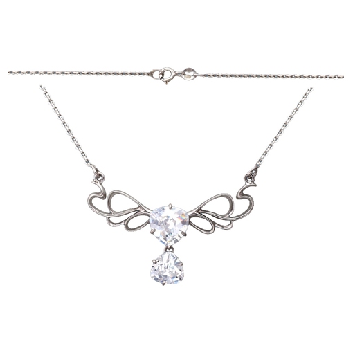 Колье с фианитами из серебра 925 пробы