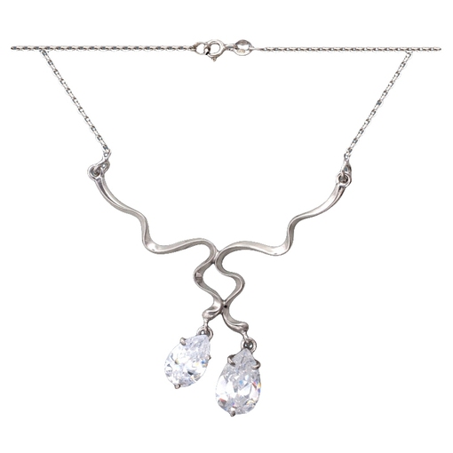 Колье с фианитами из серебра 925 пробы