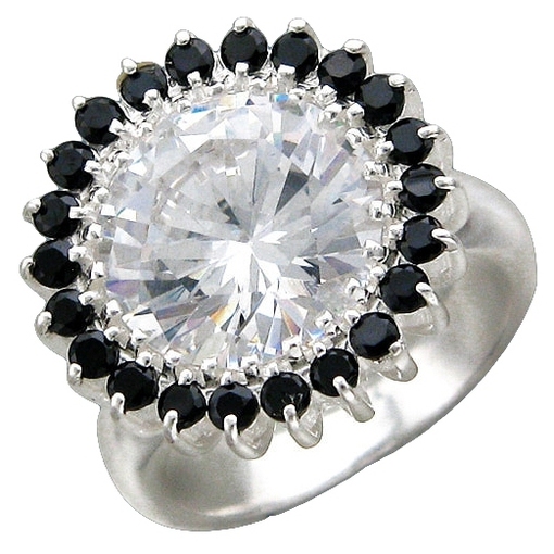 Кольцо с фианитами из серебра 925 пробы