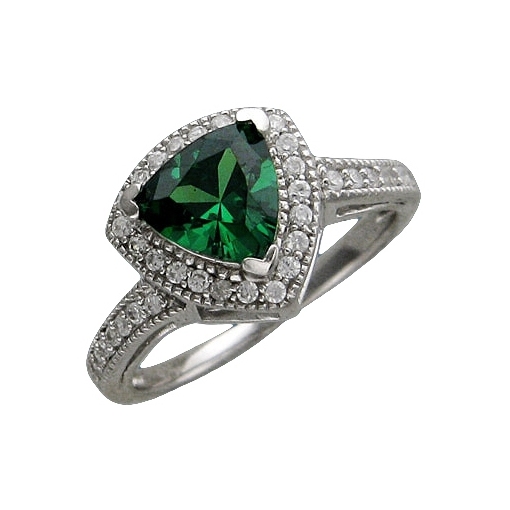 Кольцо с цирконами из серебра 925 пробы