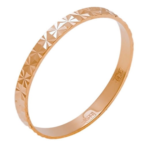 Обручальное кольцо без вставок из красного золота 585 пробы